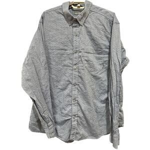 Eddie Bauer Shirt XL Blue Cotton Striped Button Up Cotton Long Sleeve Preppy
